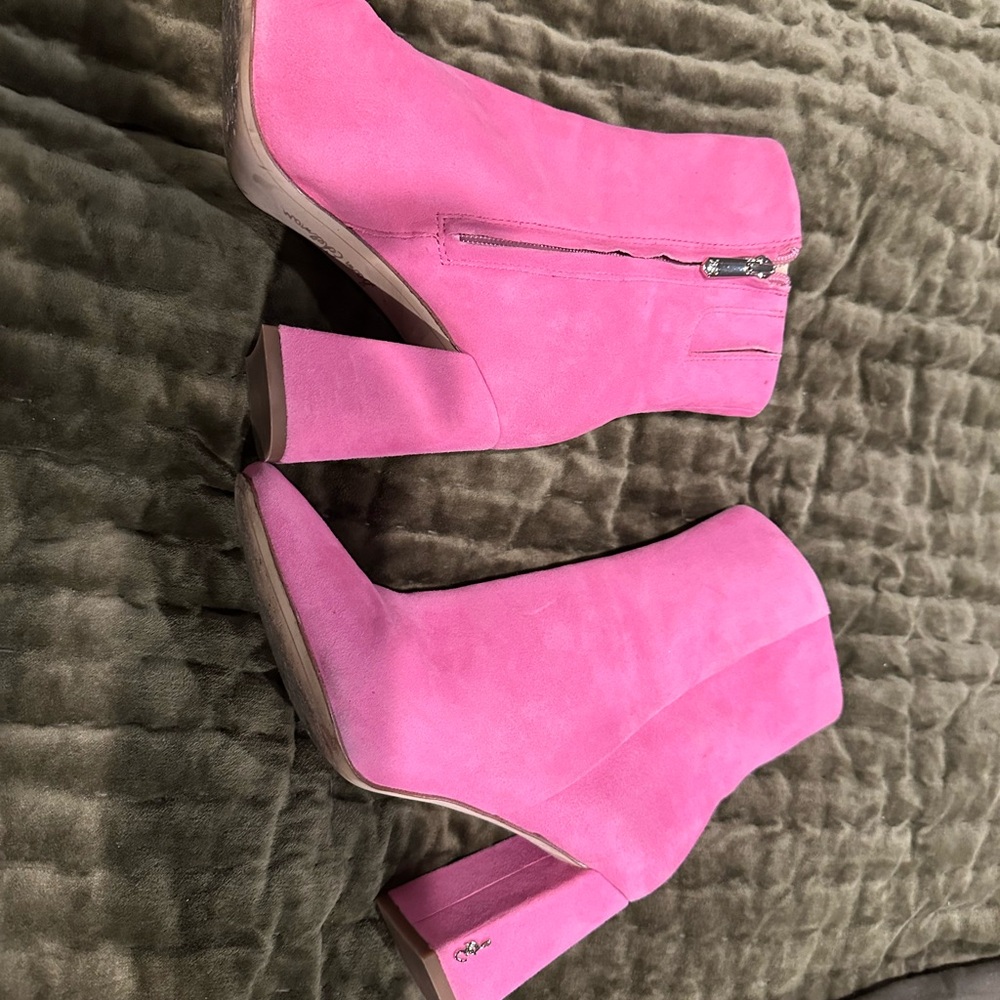 Sam Edelman Vibrant Pink Heeled Boots